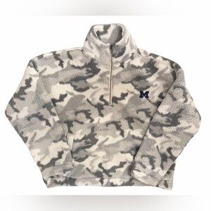 Tailgate University of Michigan 1/4 Zip Sherpa Pullover Women’s Large Gray Camo